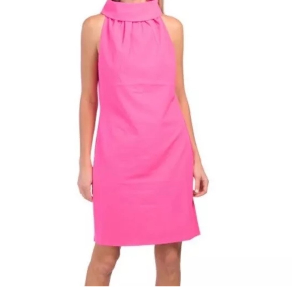 SAIL TO SABLE STS Seersucker Cowl Neck Pearl Back
Button Shift Dress XS
